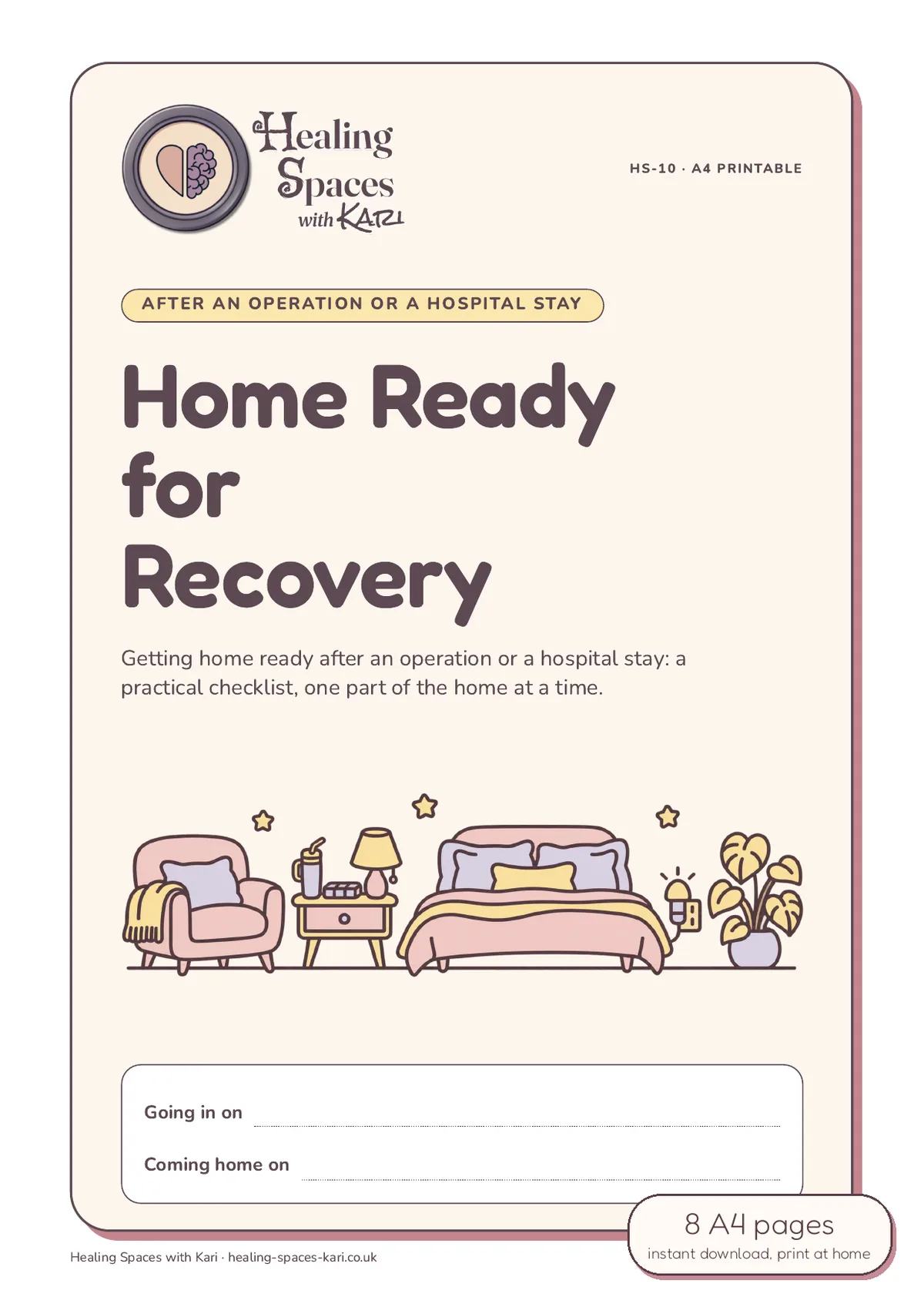 The cover of the Home Ready for Recovery printable checklist