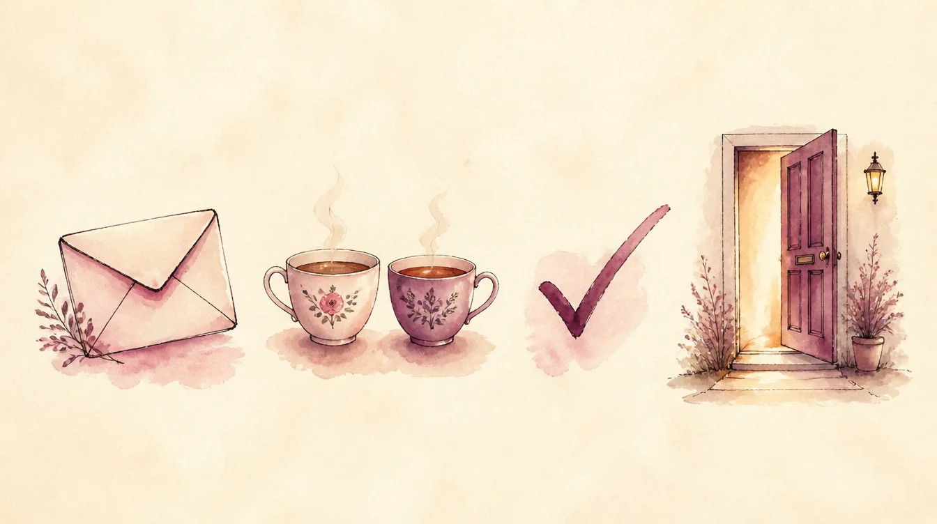 the little journey: a message, a cuppa, your “yes”, we begin