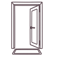 Line drawing: a door
