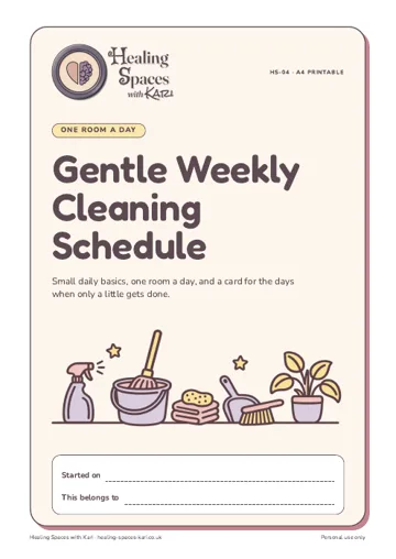 First page of Gentle Weekly Cleaning Schedule