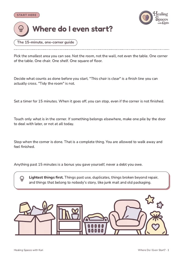 First page of Where Do I Even Start? The 15-Minute, One-Corner Guide