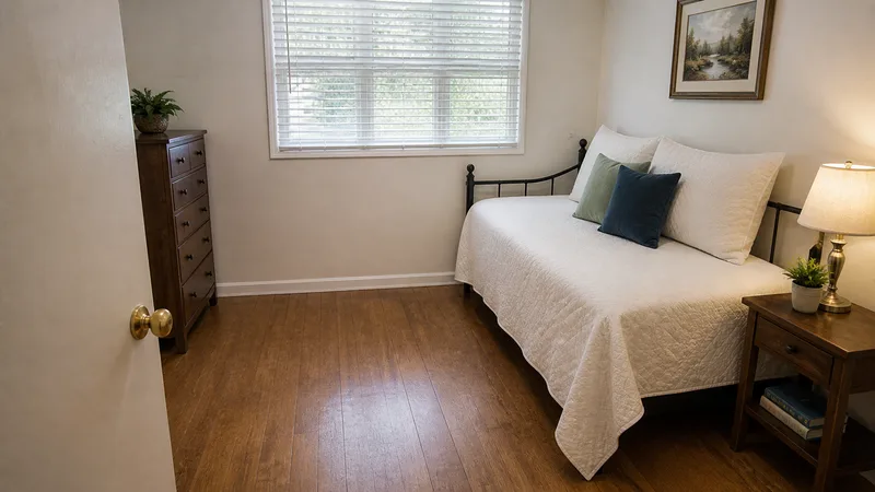 A calm, tidy bedroom — what's possible with ongoing support